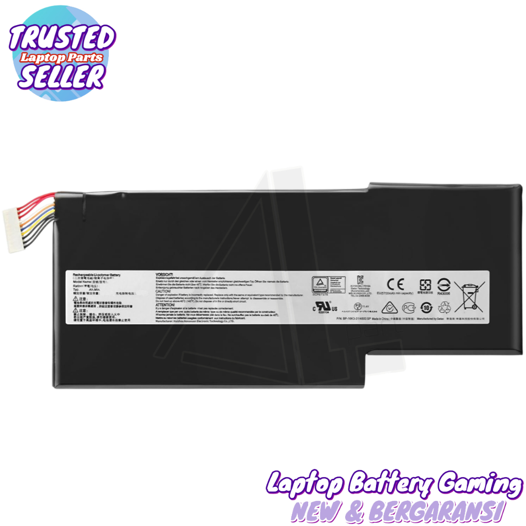 Laptop Battery MSI GF65 Thin 10SDR MSI GF65 Thin 10SE MSI Baterai Laptop Gaming , NEW BERGARANSI