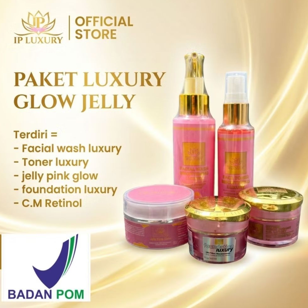 PAKET LUXURY GLOW JELLY NEW IPLUXURY BER BPOM RESMI, CUSTOM ,    Cream ip skincare original