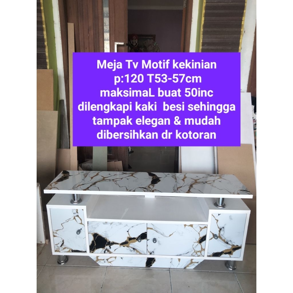 Meja Tv Motif kekinian kuat kokoh elegan