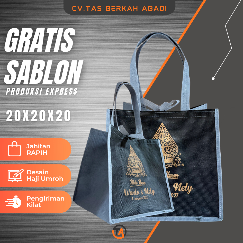 CV. TAS BERKAH ABADI - TAS KOTAK NASI SPUNBOUND FREE CUSTOM SABLON MUAT BOX NASI + SNACK