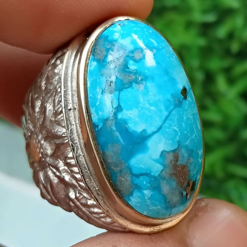 NATURAL BATU PIRUS PERSIA WARNA BIRU MENYALA