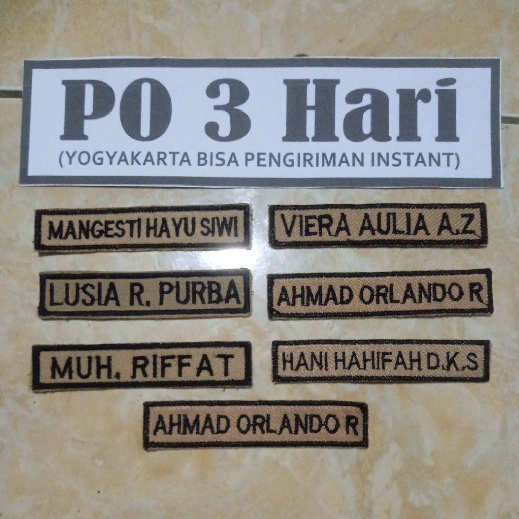 BET BORDIR NAMA SERAGAM PRAMUKA Bordir Nama Siswa Sekolah dengan Mesin Komputer