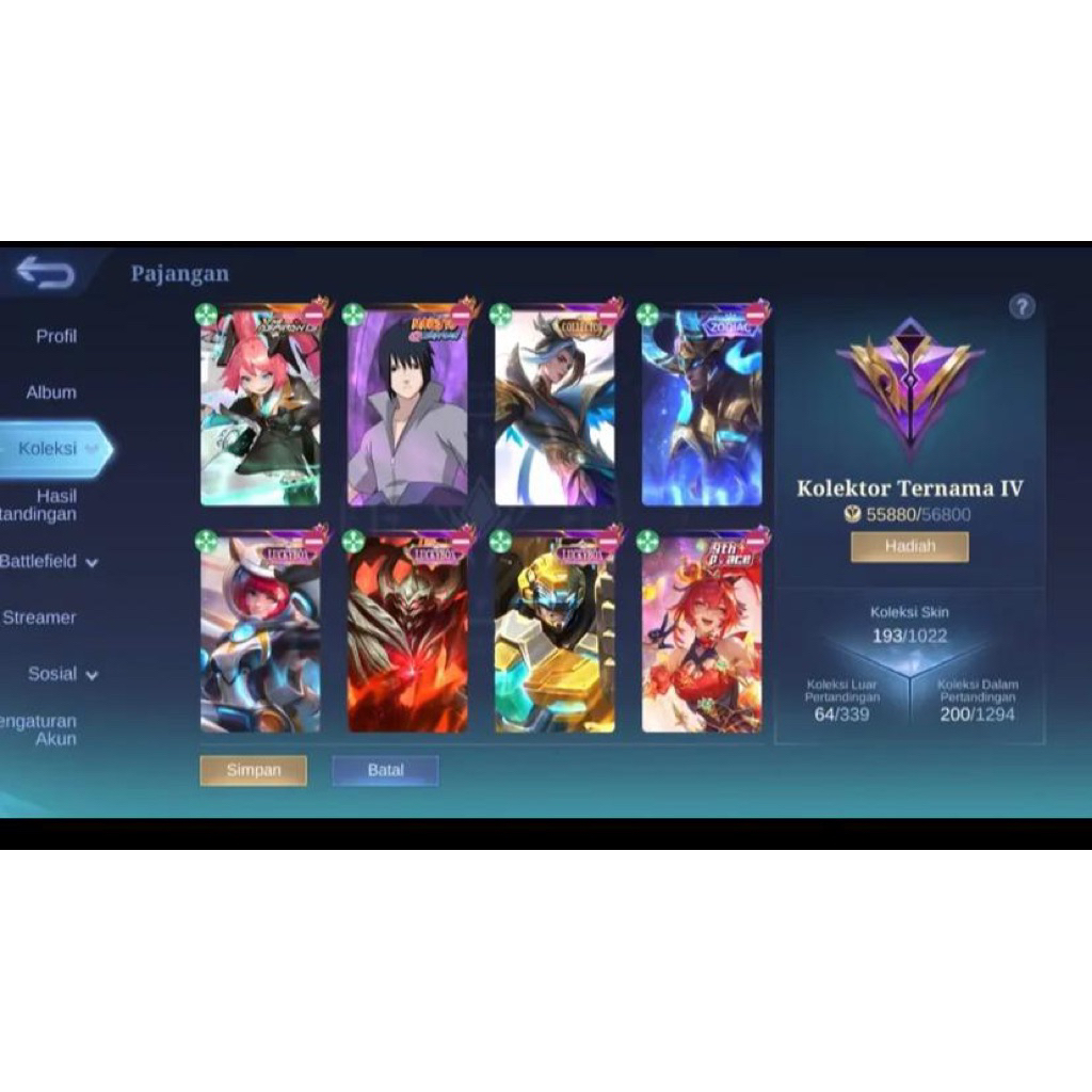 dijual akun mobile lagends terbaru cod