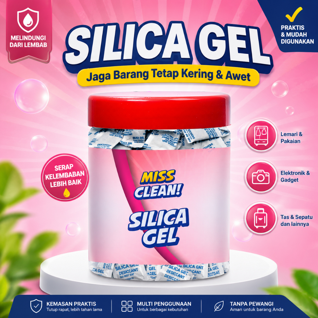 Miss Clean Silica Gel Anti Bau Apek Anti Jamur Lemari Baju Sepatu Tas Kamera Penyerap Kelembaban