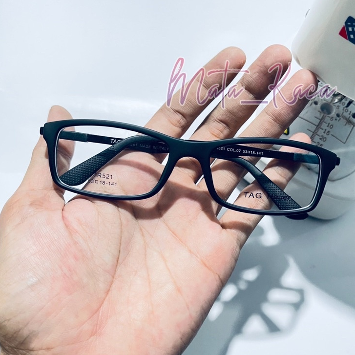 Kacamata Minus Pria Sporty Premium Luxury | Gagang Titanium pelindung karet