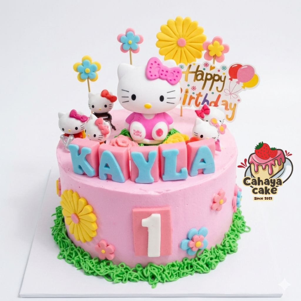 Kue Ultah Karakter Hello Kitty / Hello Kitty Cake / Kue Ulang Tahun Mainan Hello Kitty