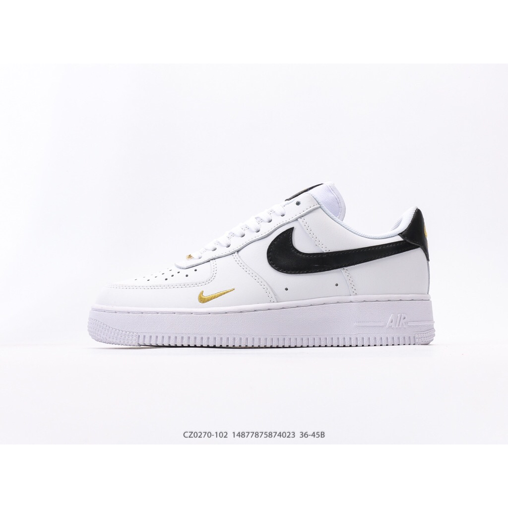 Blackshoes - Sepatu Sneakers Nike Air Force 1 Low Essential White Black gold
