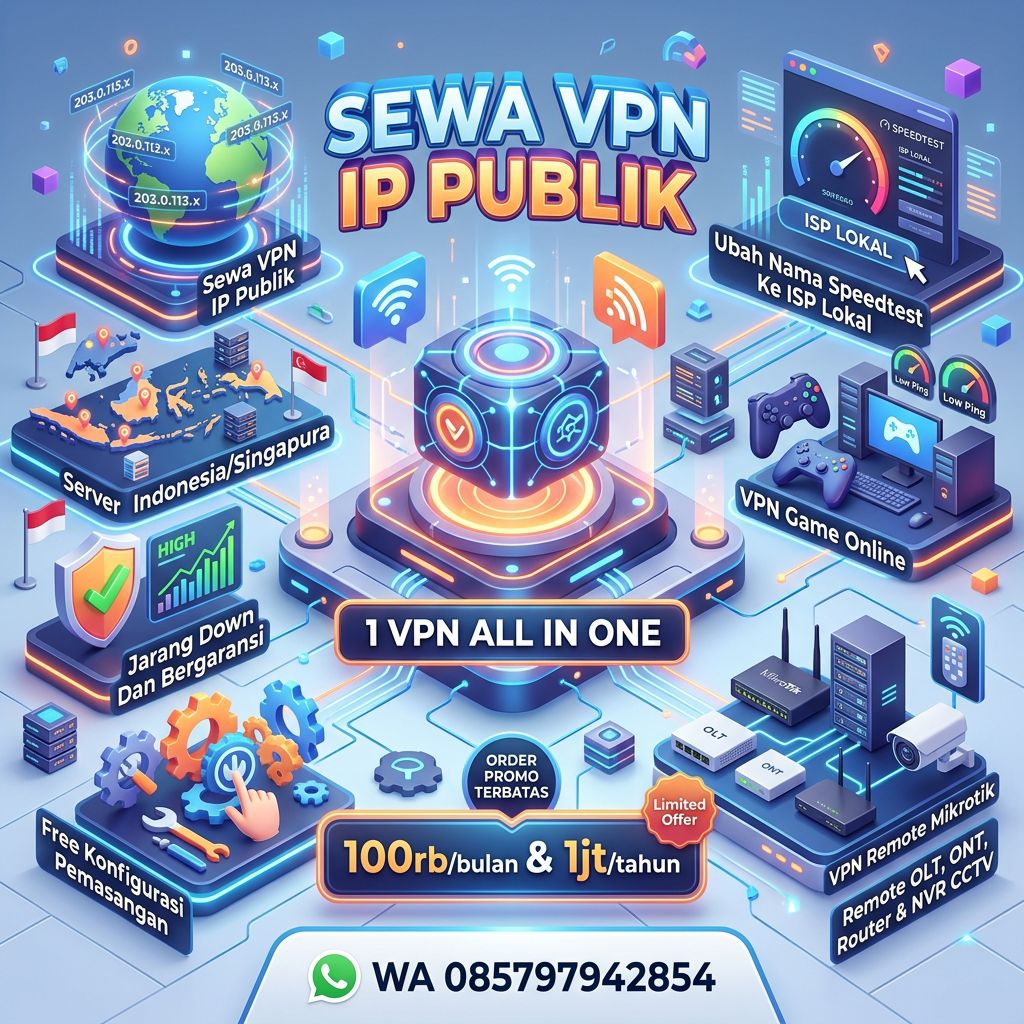 VPN IP Publik Masking Kamuflase Speedtest Jaringan RT RW NET