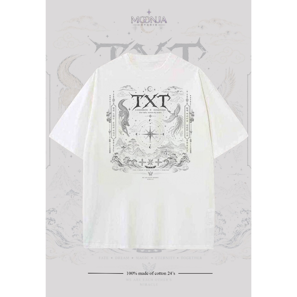 [MOONJA STUDIO] TXT Unofficial T-Shirt - Kaos TXT Yeonjun Taehyun Beomgyu Soobin Hueningkai - 100% C