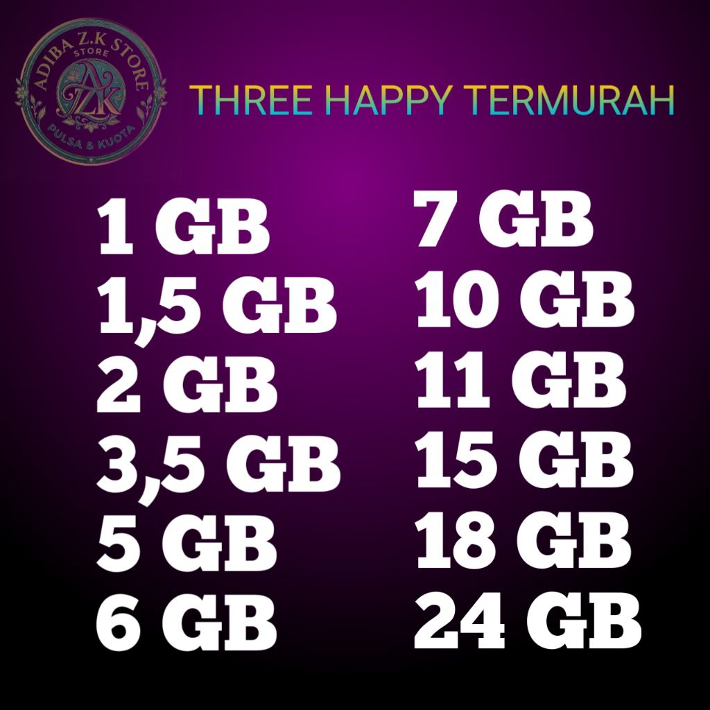 Paket Data 3 Happy termurah