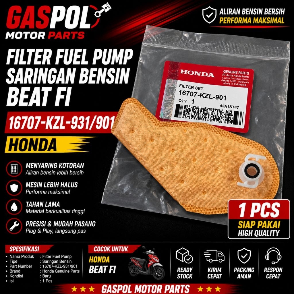 Filter Fuel Pump Saringan Bensin Honda Beat FI 16707-KZL-931 / 16707-KZL-901