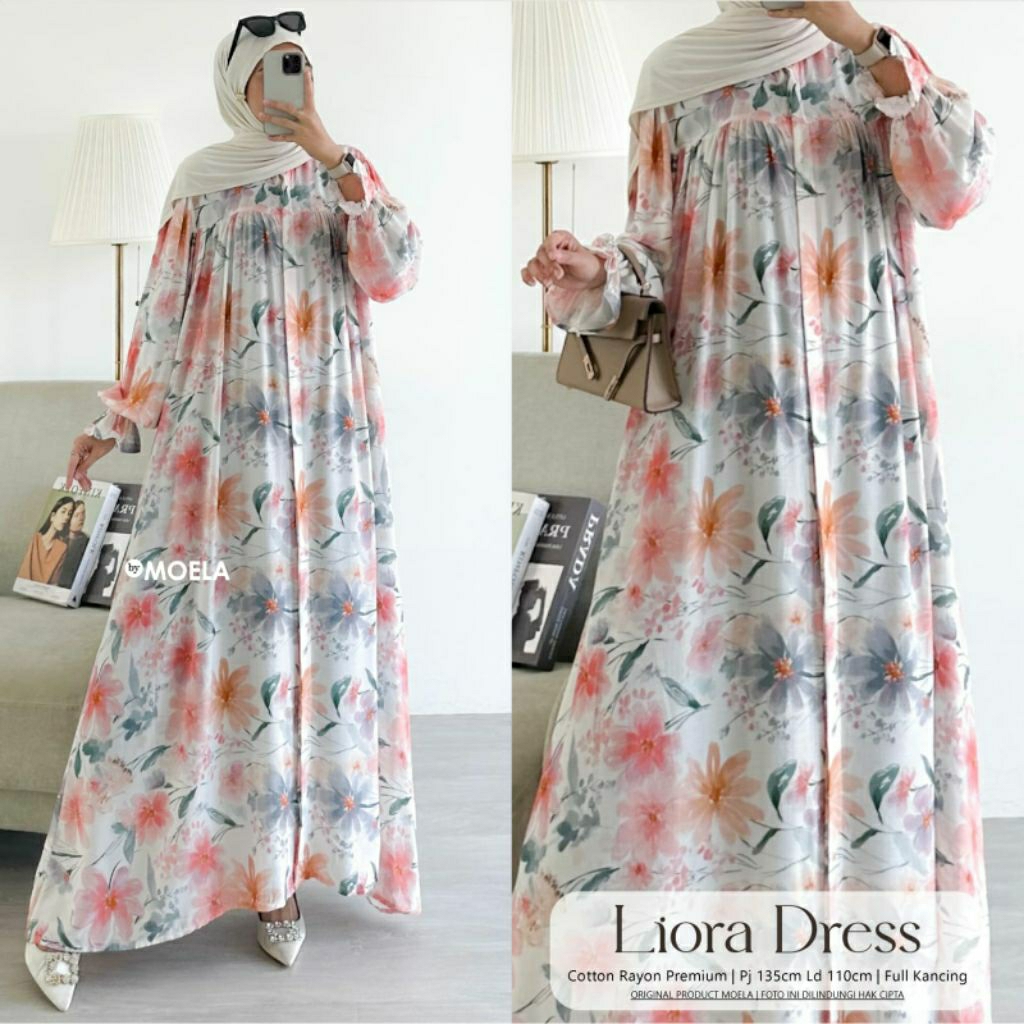 Liora Cikita Sejia Tisira Viela Astera Nitica Silifa Dress Katun Rayon ORI MOELA COD Gamis Katun Ray