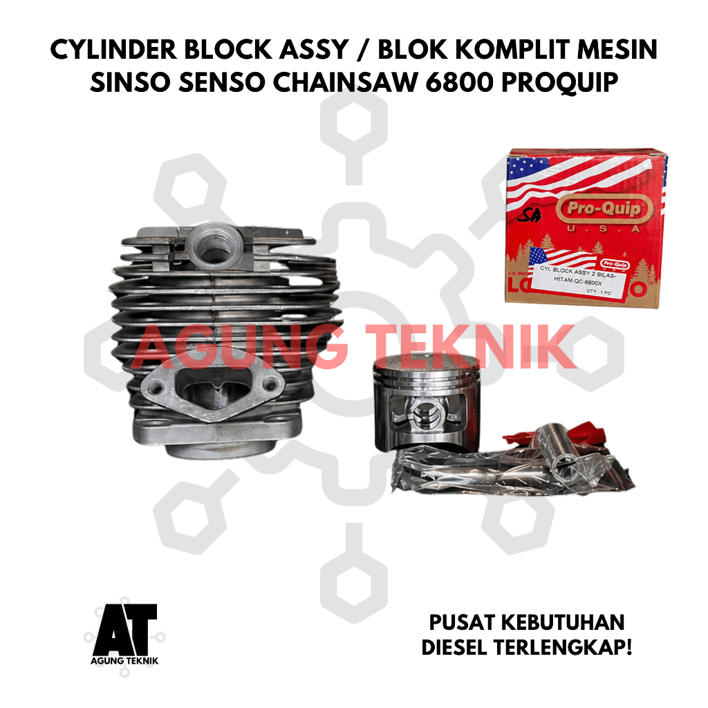 Cylinder Block Assy Blok Komplit Mesin Sinso Senso Chainsaw 6800 Proquip