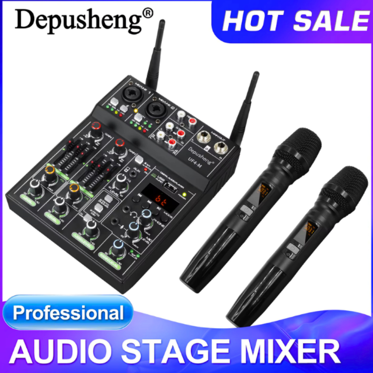 JAYA Audio Mixer Bluetooth soundcard Console 5 Channel with 2 mic Karoke  konser imam masjid studio