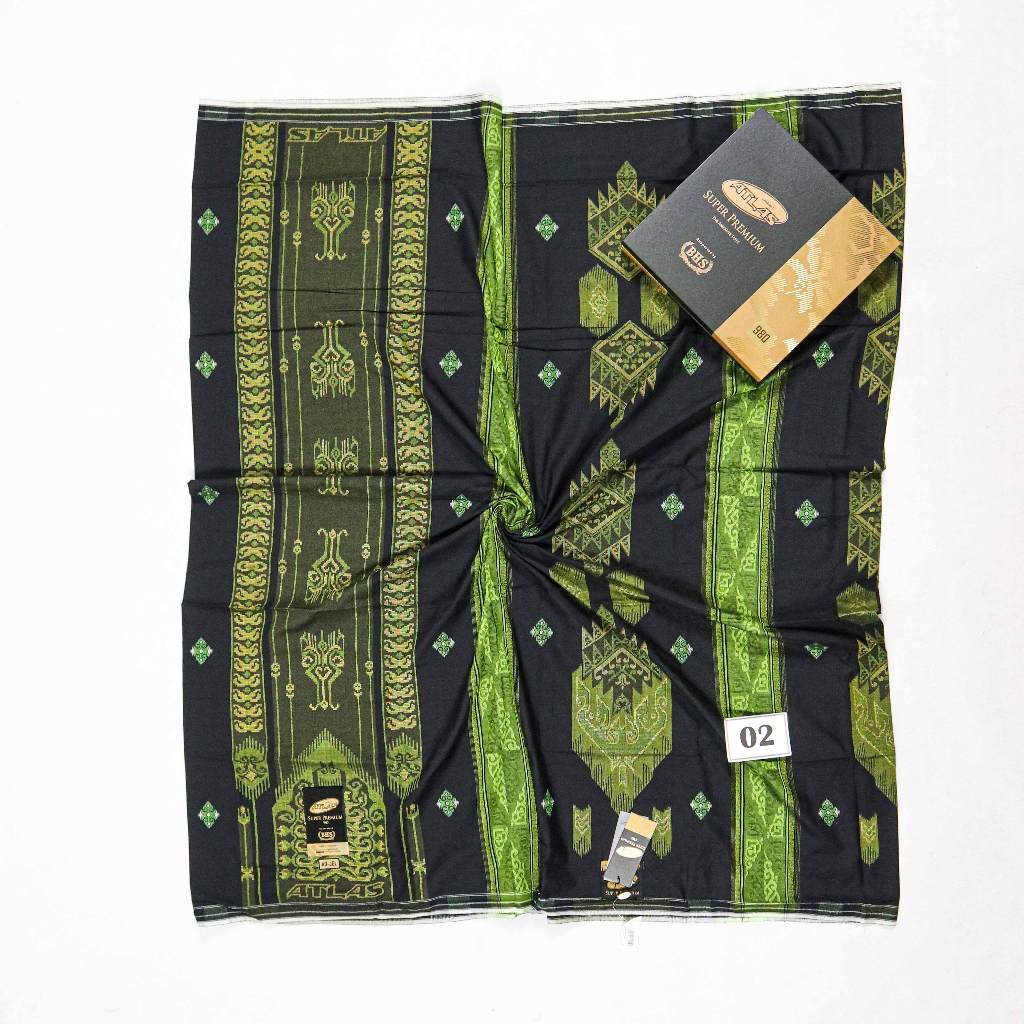 Sarung ATLAS Super Premium Gold S980  Motif JGL Varian Hitam Putih Warna Harga Terjangkau