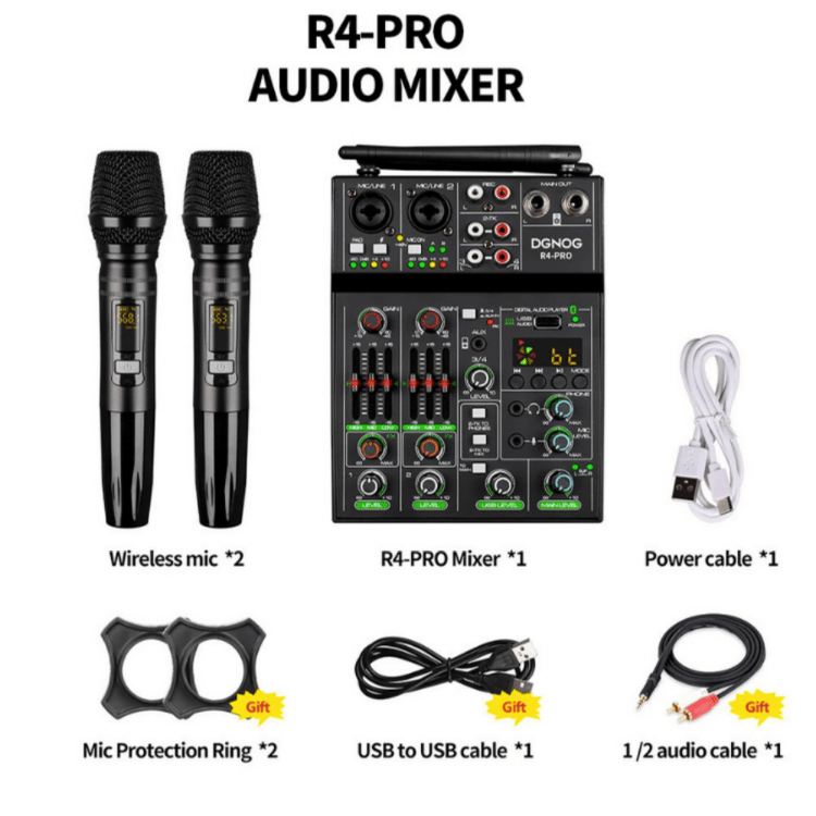 STAR Audio Mixer Bluetooth soundcard Console 5 Channel with 2 mic Karoke  konser imam masjid studio