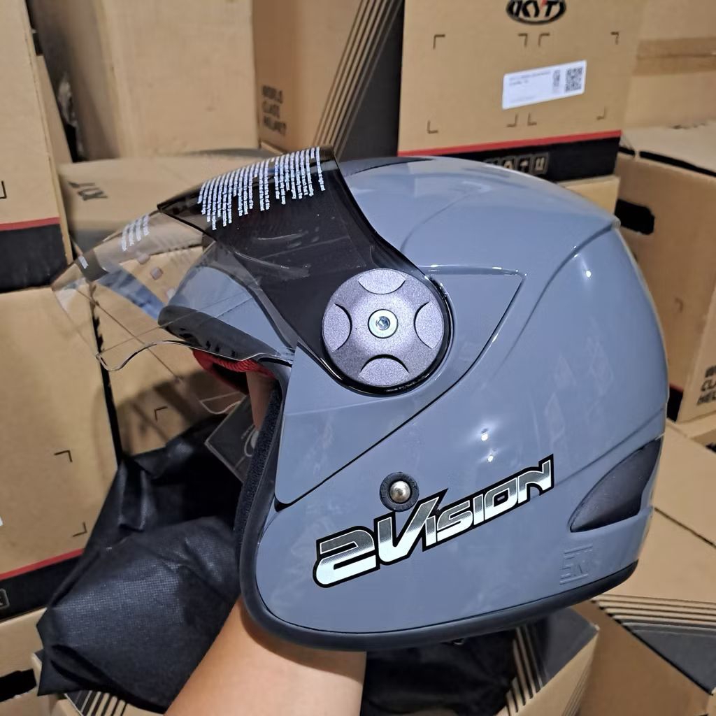 HELM KYT 2 VISION GORILA GREY GLOSS ORIGINAL HELM KYT 2VISION GORILA GREY GLOSS HELM KYT 2 VISION GR