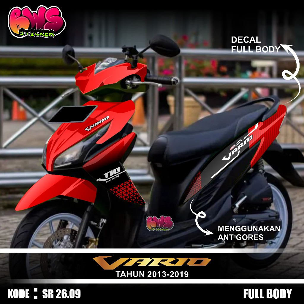 COD Terbaru Sticker Decal Full Body Honda Vario Led 110 Fi Tahun 2013 2014 2015 2016 2017 2018 2019 