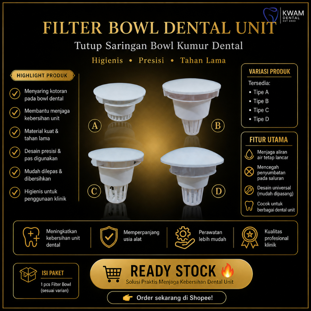 Saringan Dental Unit Sparepart Dental Unit/Filter Tutup Bowl Ludah Kumur Bowl Dental Unit
