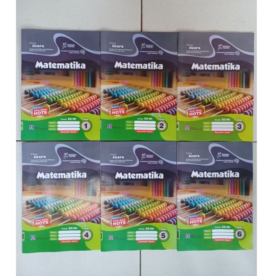Buku LKS Sang Juara Matematika MTK MAT Kelas 1,2,3,4,5,6 SD/MI Semester 1 Ganjil Kurikulum Merdeka E