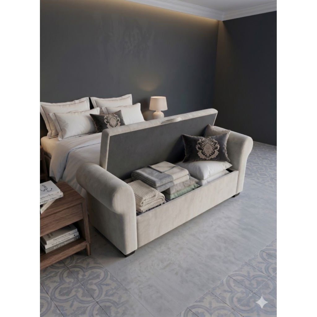 [180x50] Stool Kamar Bench Storage Sofa Single