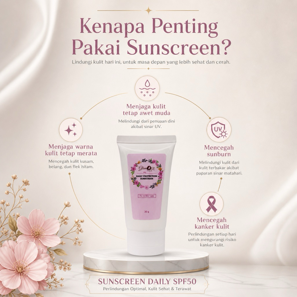 GLAMOR SKINCARE SUNSCREEN SPF50 DAILY PROTECTION