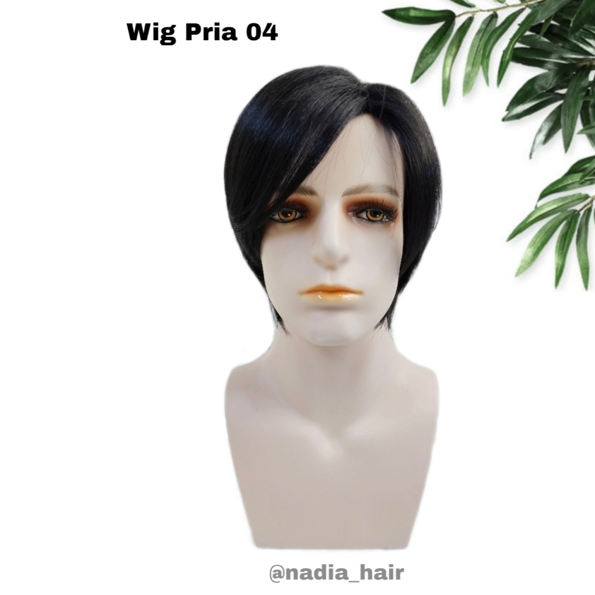 Wig Pria 04/Wig Pendek Pria/Wig Pria/Wig Rambut Pria/Wig Pria Sintetis