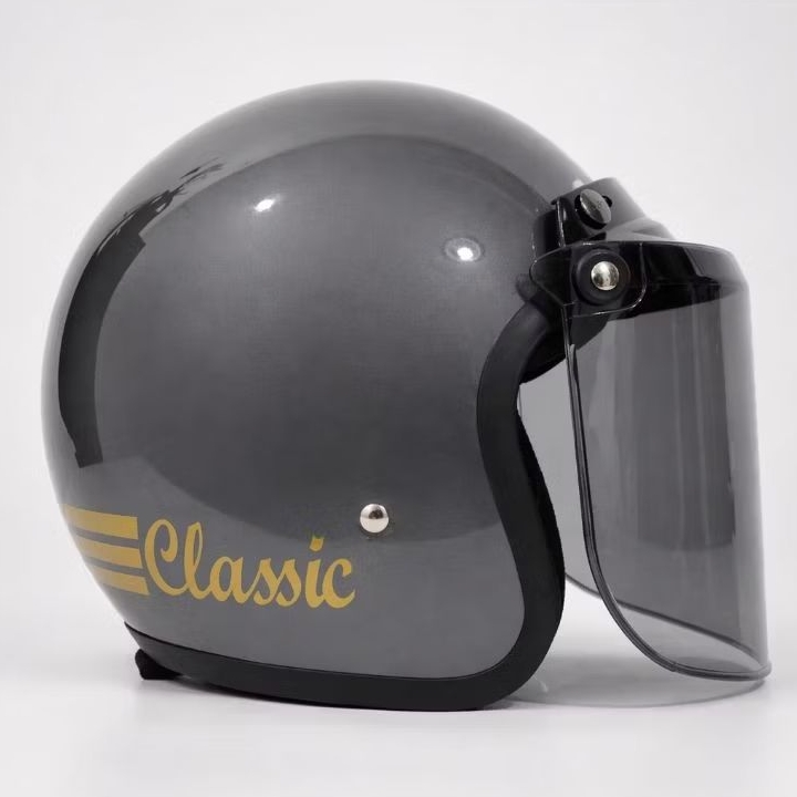 Helm bogo classic Dewasa pria/wanita kaca datar