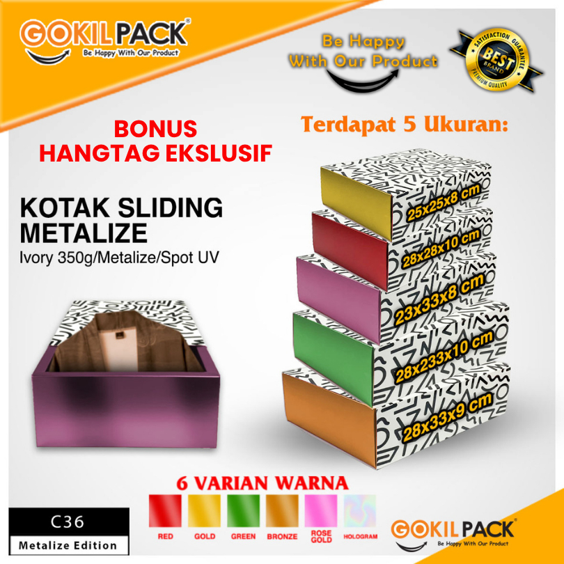 Slide Box Packaging - Kotak Kado Sliding Box Premium - C36