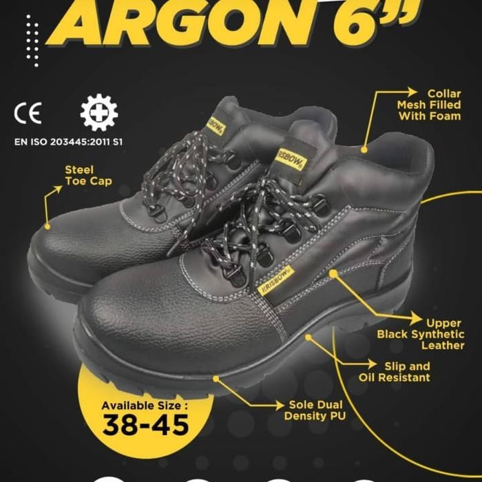 Sepatu safety krisbow argon 6in original 100% / safety shoes krisbow argon 6in murah berkualitas