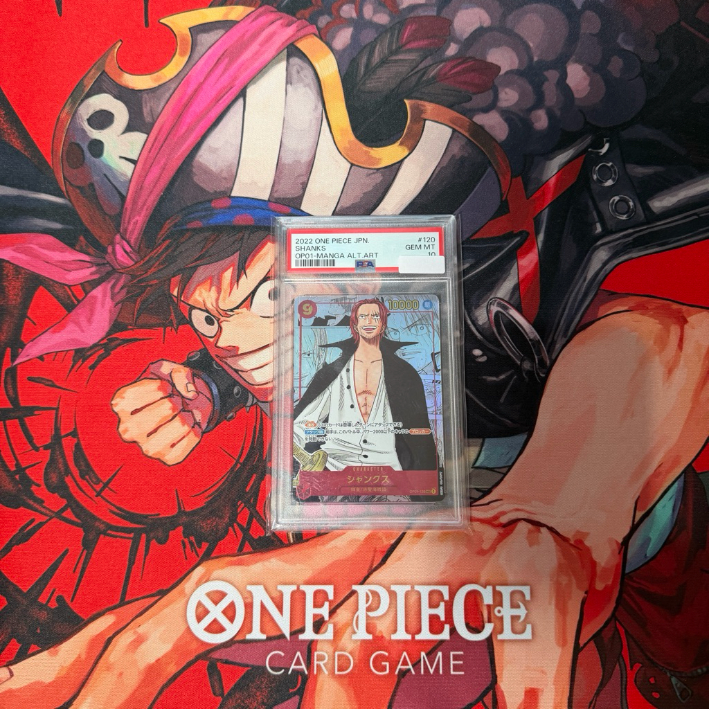 Kartu One Piece Card Shanks Manga SEC Parallel OP01-120 PSA 10 100% Original Bandai TCG