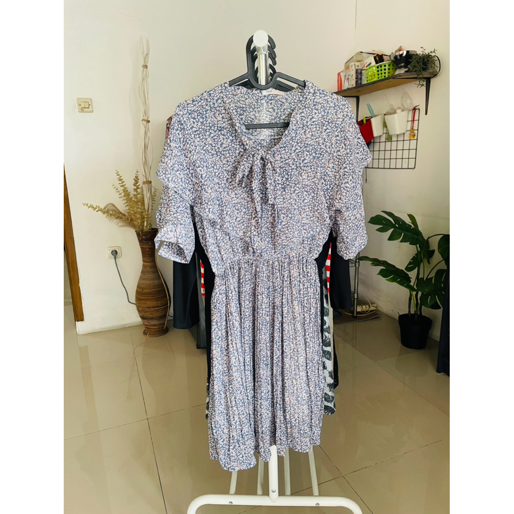 preloved dress midi wanita / dress corak / dress murce / dress cantik