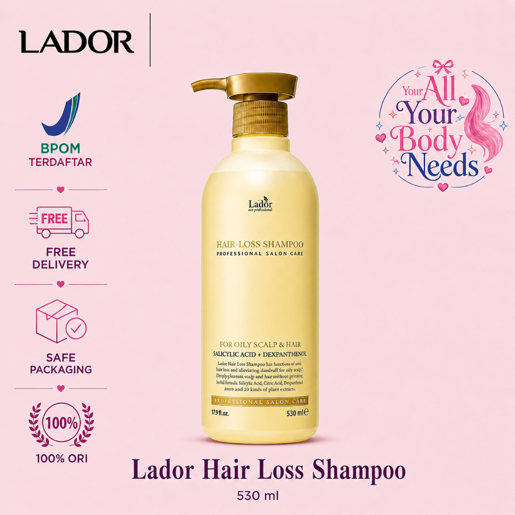 Lador Dermatical Hair Loss Shampoo 530 ML 200 ML Tonic 120 ML Ampoule Shampoo Tonik Rambut Rontok Mengurangi Kerontokan Rambut Mempercepat Pertumbuhan Rambut