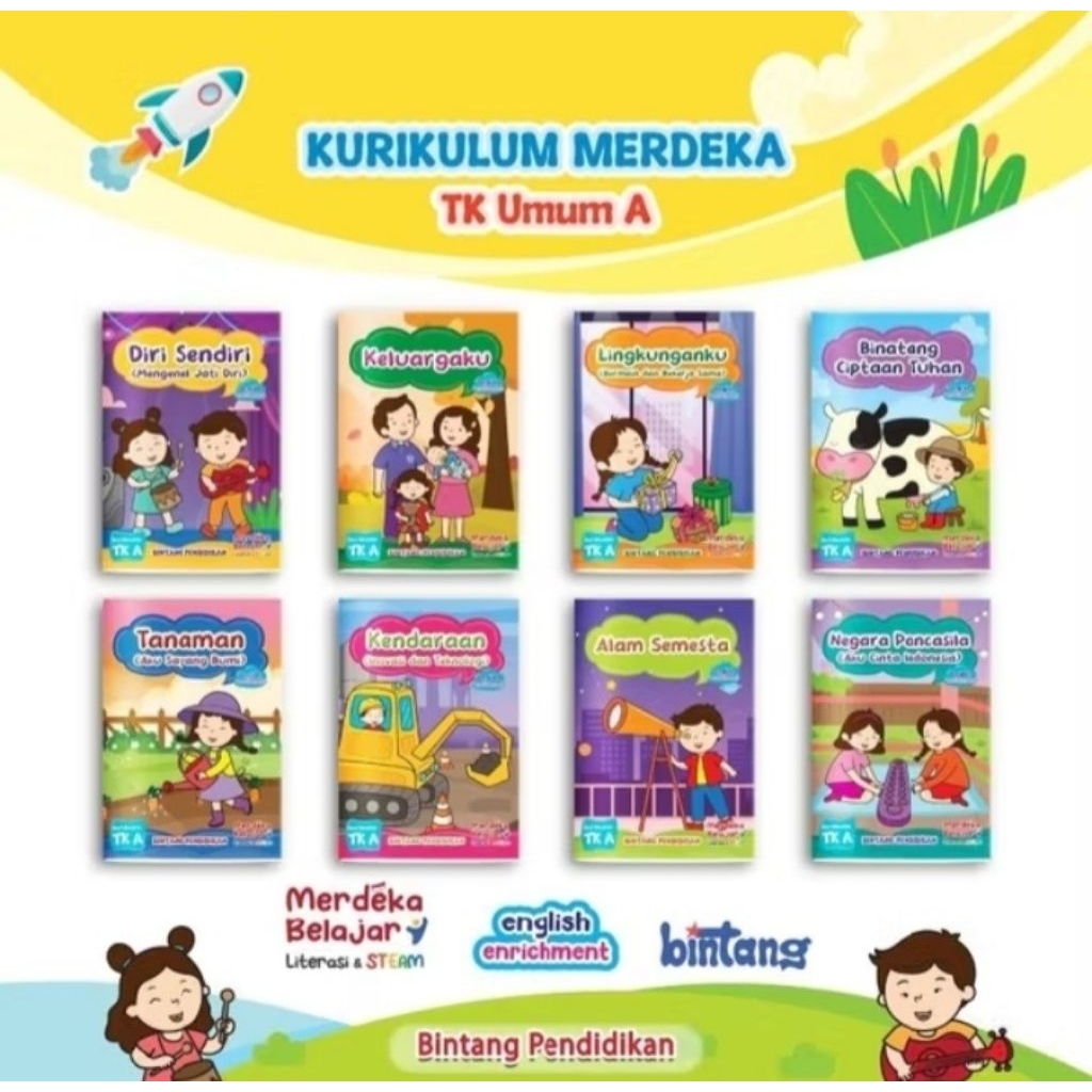 BUKU PAKET TEMATIK MERDEKA BELAJAR TK A TK B TK ISLAM A TK ISLAM B EDISI TERBARU BINTANG PENDIDIKAN,