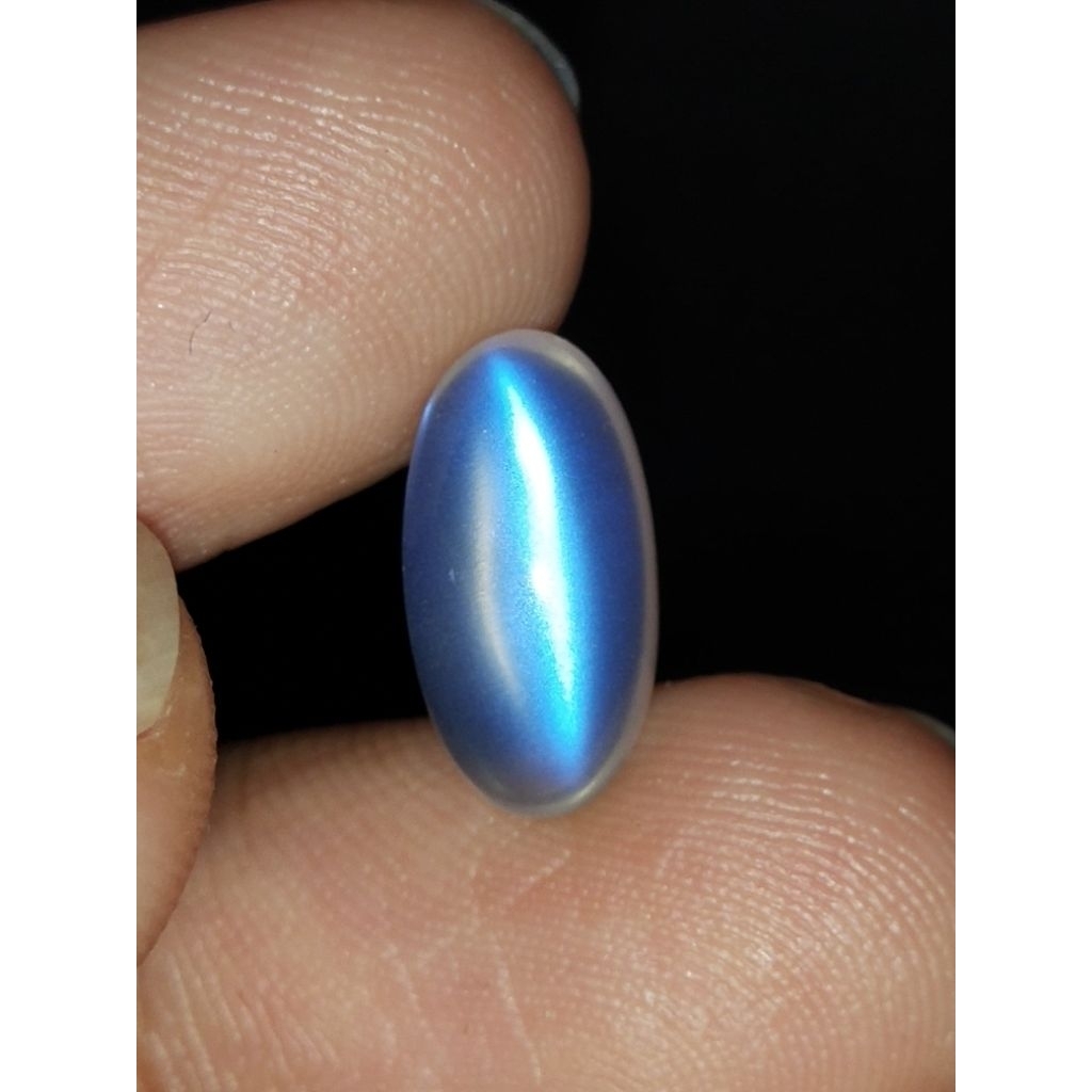 Natural Rainbow Moonstone Cat Eye Memo 13.5 x 7 x 4.5 mm 3.6 Langka Biduri Laut Mata Kucing Srilanka
