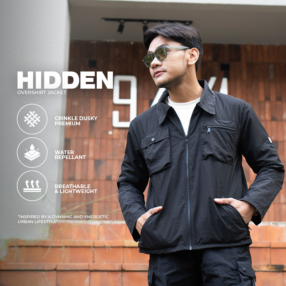 BAPIN Overshirt Jacket Hidden Black - Jaket Pria Overshirt
