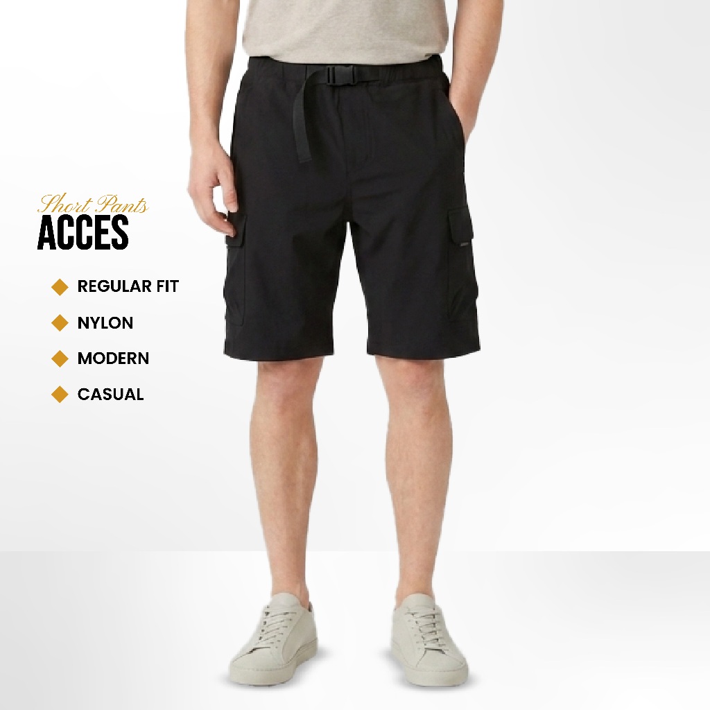 Emba Classic - Acces Celana Pendek Pria Cargo Warna Black