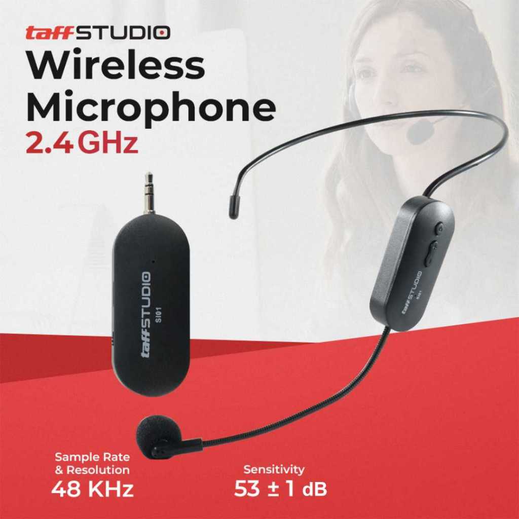 TaffSTUDIO Wireless Microphone 2.4GHz Headset CS with Receiver / Receiver Mic Wireless Universal