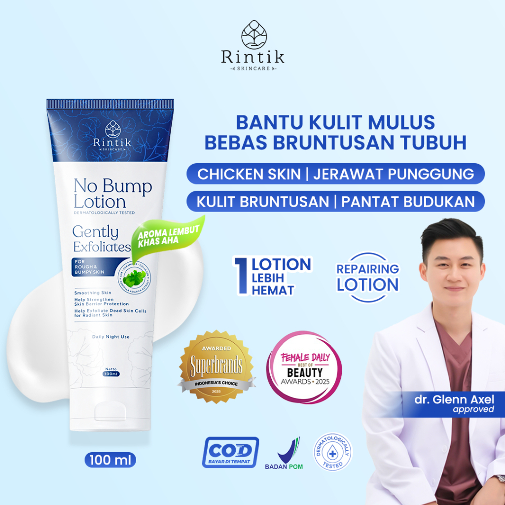 Rintik No Bump Lotion Solusi Chicken Skin Kulit Bruntusan Pantat Budukan