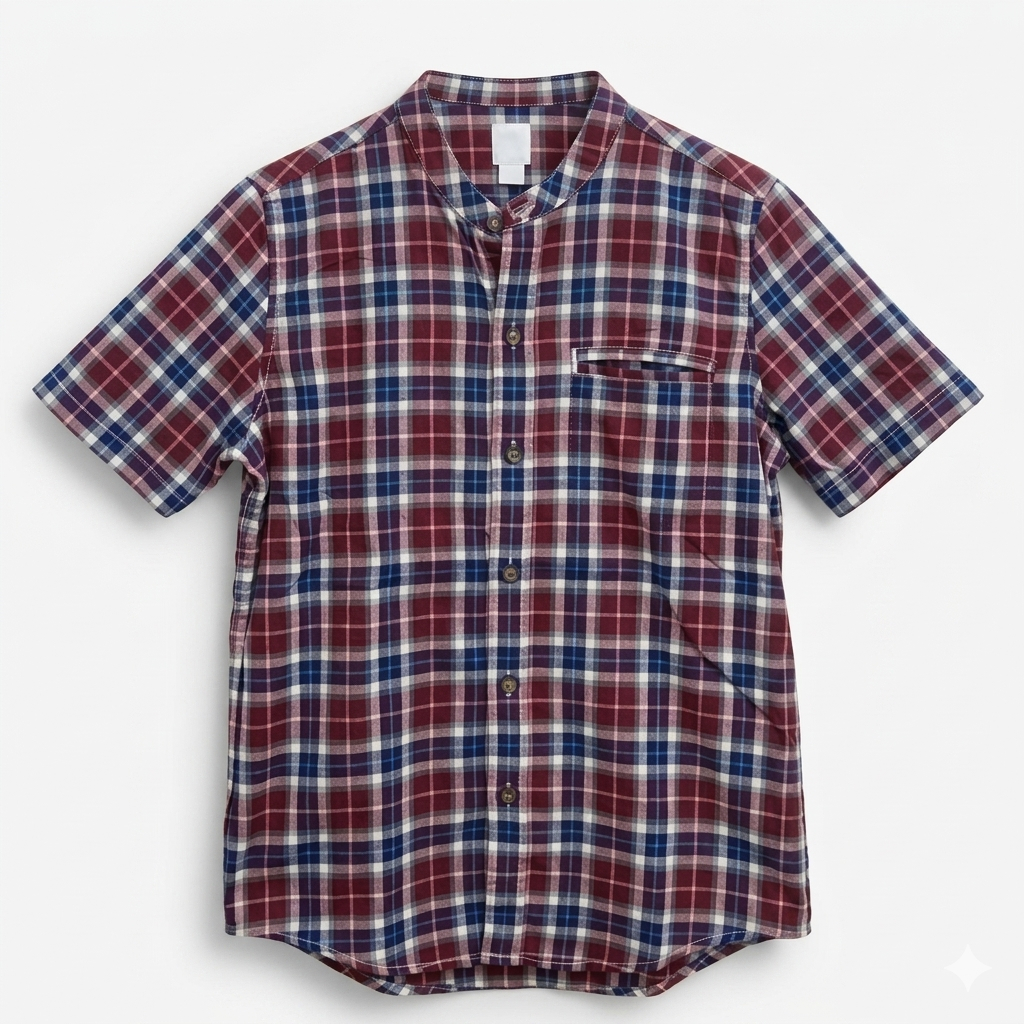Kemeja Kotak-Kotak Anak Laki-Laki Usia 6-7 Tahun Maroon Navy Gap Kids Ori Sisa Ekspor