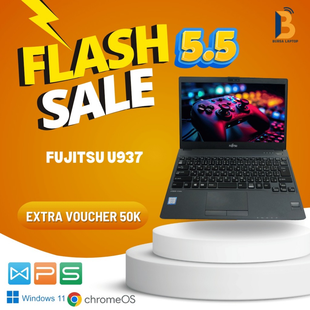 Fujitsu Lifebook U937 Touchscreen Core I5 Gen 7 8 Ram 8gb Ssd 256gb Siap Pakai