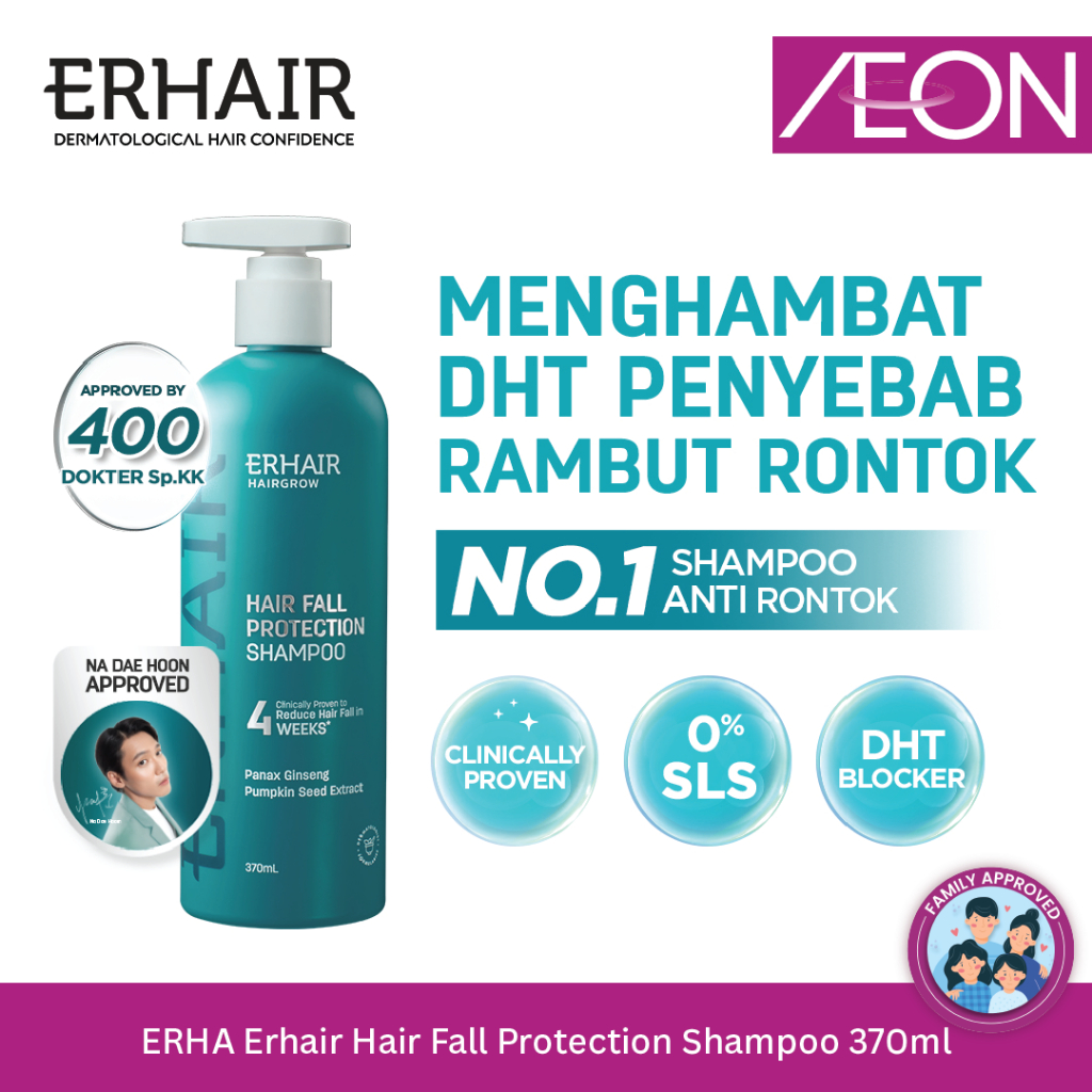 Erhair Hairgrow Shampoo Hair Fall Protection 370Ml (Shampo Rambut Rontok)