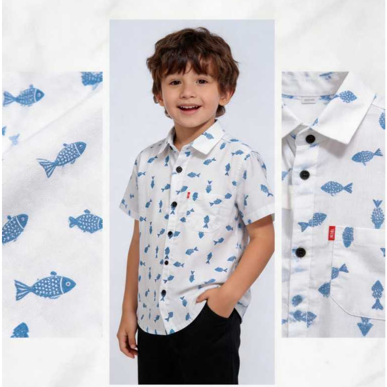 baju kemeja anak umur 6-7 tahun baju anak cowok atasan anak laki laki karakter fashion murah meriah