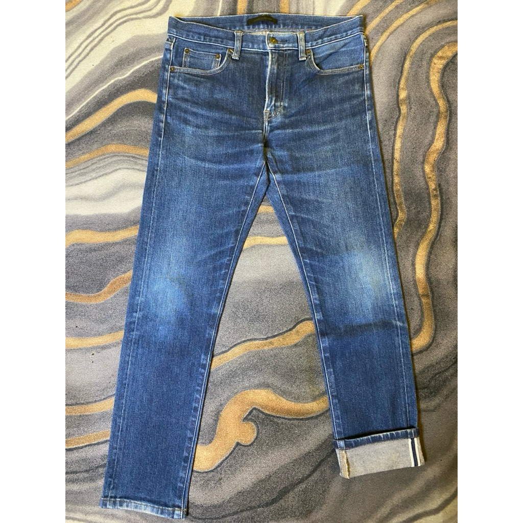 Celana Panjang Denim Uniqlo (Selvedge) Blue Wash Second Original