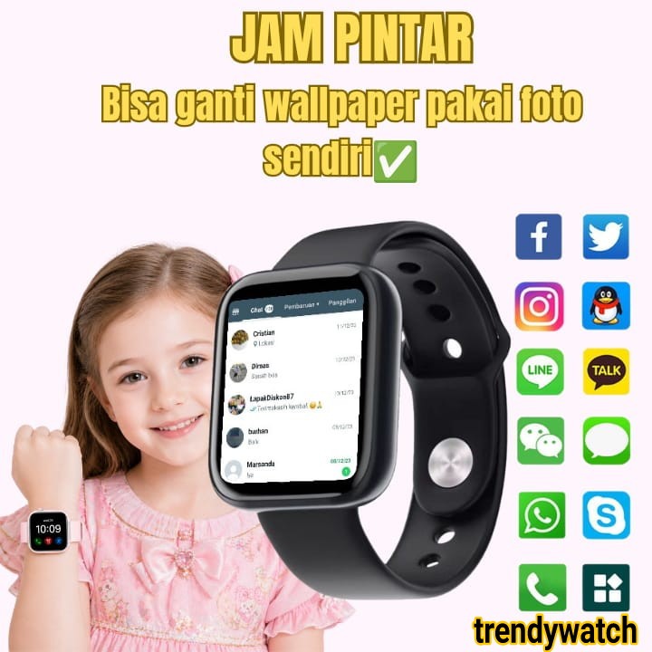 Jam Tangan Pintar Anak Pria Wanita Dewasa Smartwatch Terbaru Olahraga Sensor Detak Jantung Monitor K