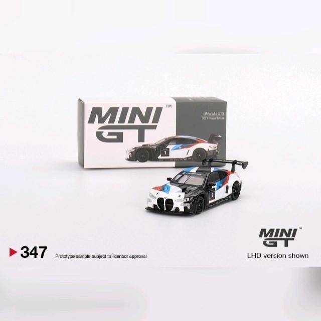 Mini GT #347 BMW M4 GT3 2021 Presentation White MGT00347 MiniGT MGT BMW M4 GT3 White Putih Hitam Liv
