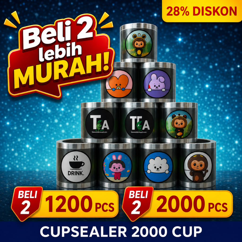 Cup Sealer Lid Plastik Premium Roll | Plastik Seal Cup | Isi 2000 pcs | Harga Pabrik