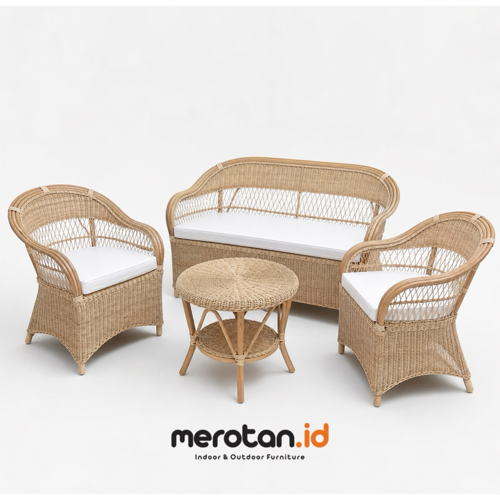 MEROTAN ID - Set Kursi Tamu Rotan Alam / Kursi Santai Rotan