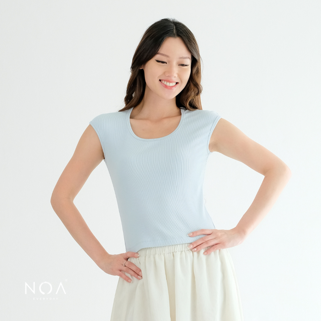 NOAeveryday I ARIKA Rib Spandex Short Sleeve Slim Fit T-Shirt I Kaos Rib Spandex Wanita Slim Fit