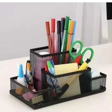 Memo Desk 9125 Tempat Taruh ATK Kantor Hitam Besi Desk Organizer